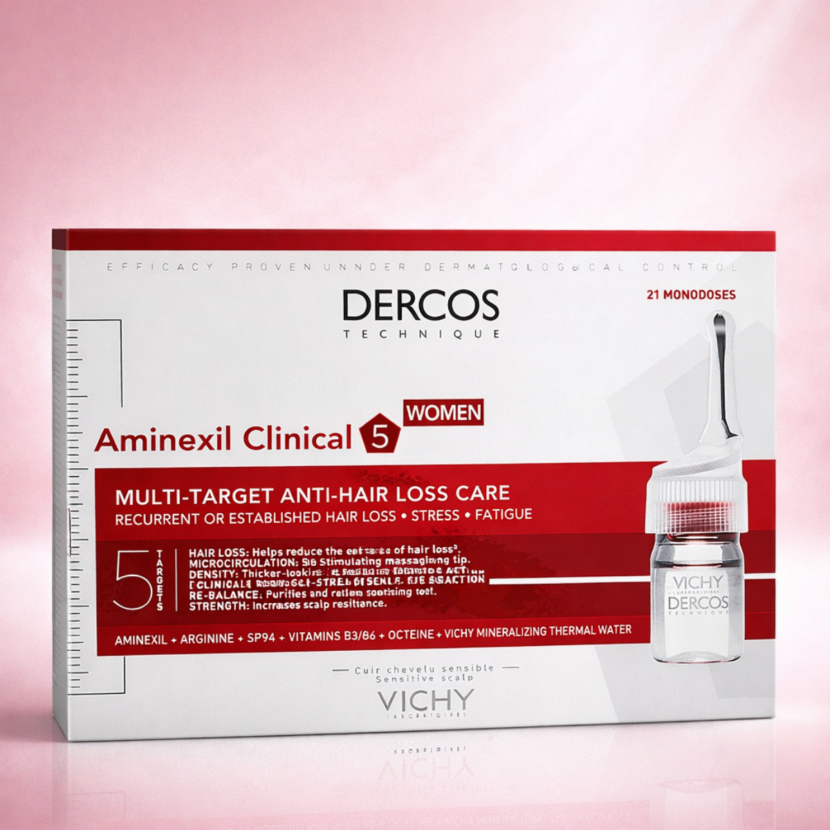 21*6ml Vichy - Dercos Aminexil Intensive 5 Women Sensitive Scalp 21 Ampoule de 6ml
