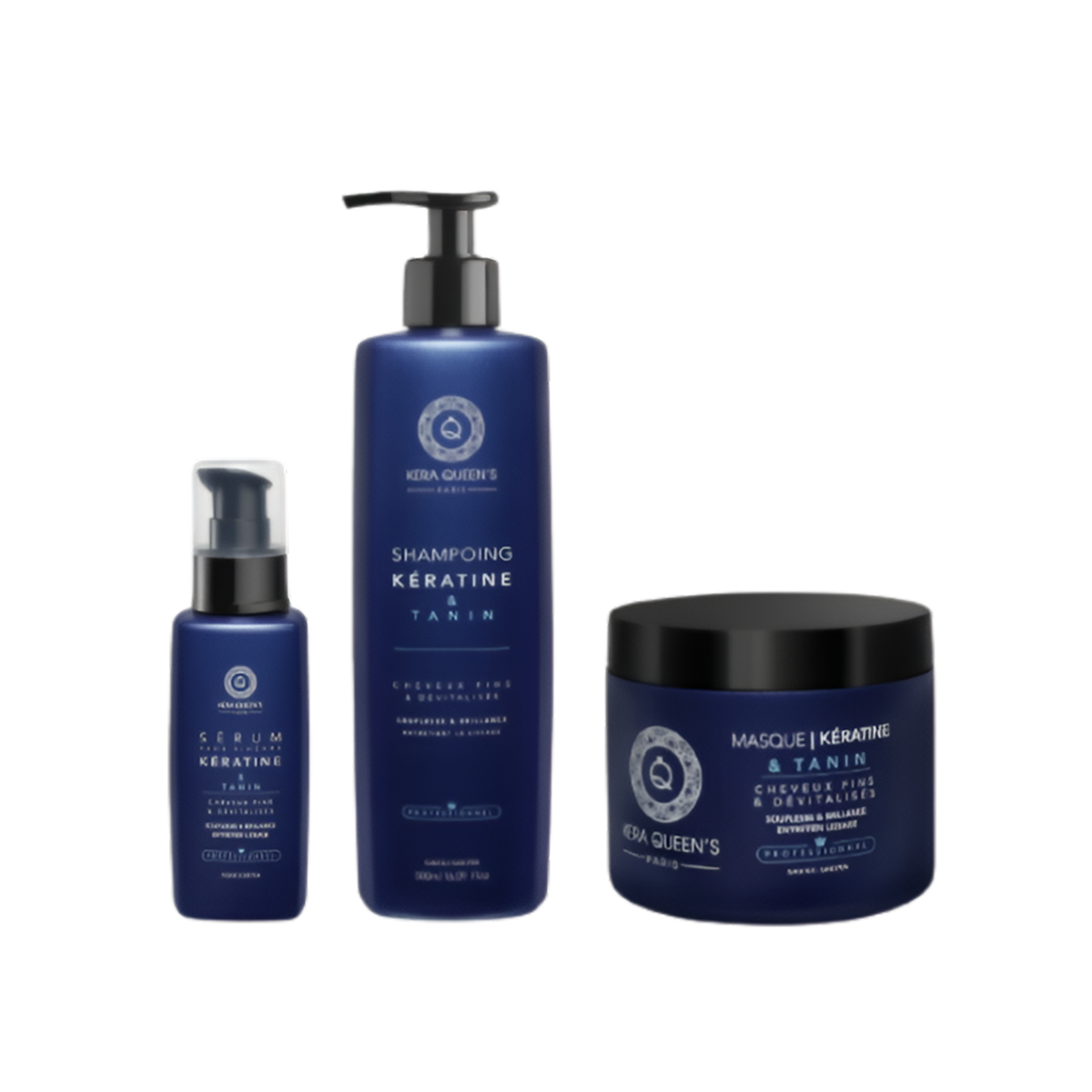 Kera Queen's - Trio Tanin et Kératine - Shampoo 500ml + Mask 500ml + Serum 100ml