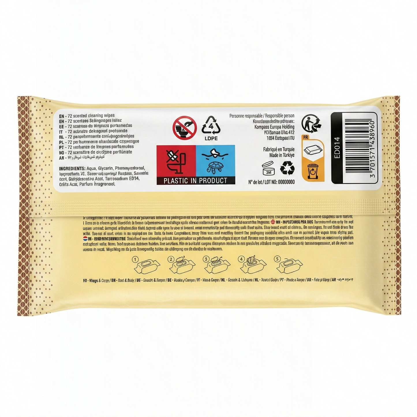 Dubai Style - Oud Sûpreme - Lingettes Humides Parfumées X72 Visage et Corps