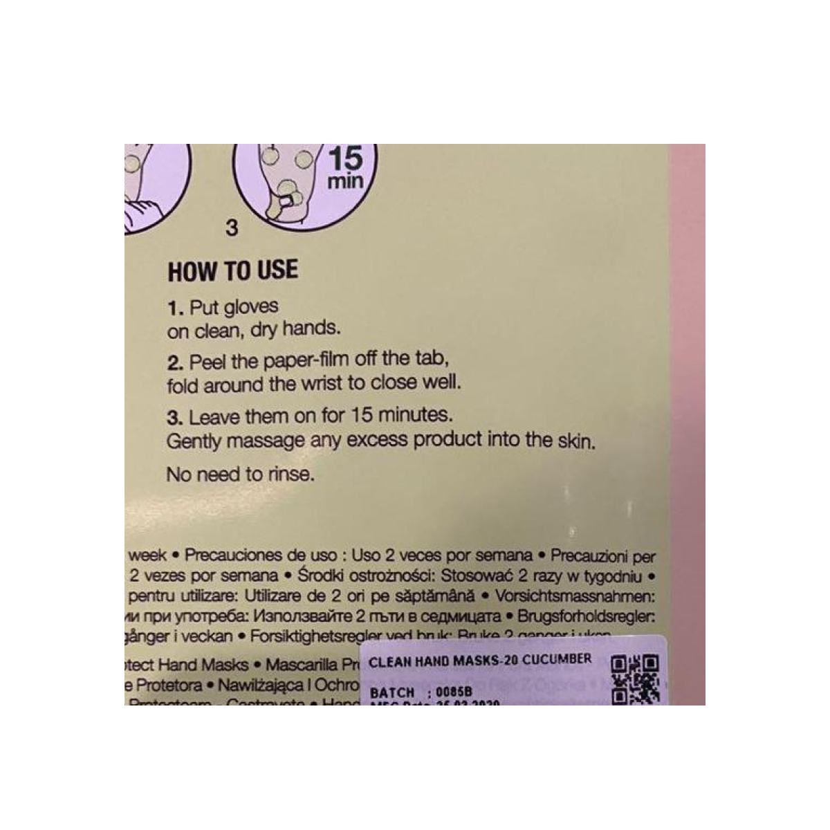 Sephora - Mask Mains Concombre 92% Ingrédients D'origine Naturelle