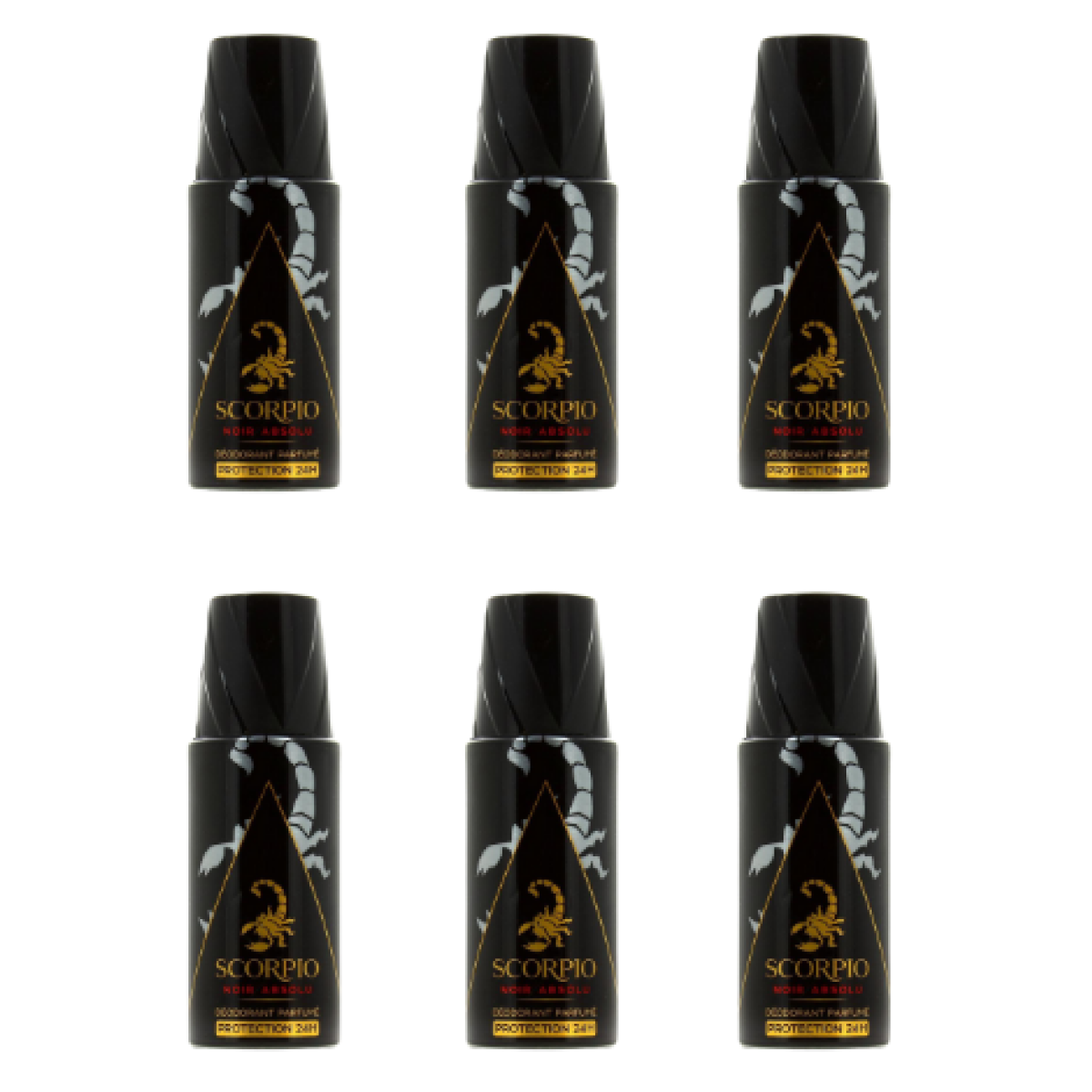 6*150ml Scorpio - Noir Absolu - Deodorant for Men