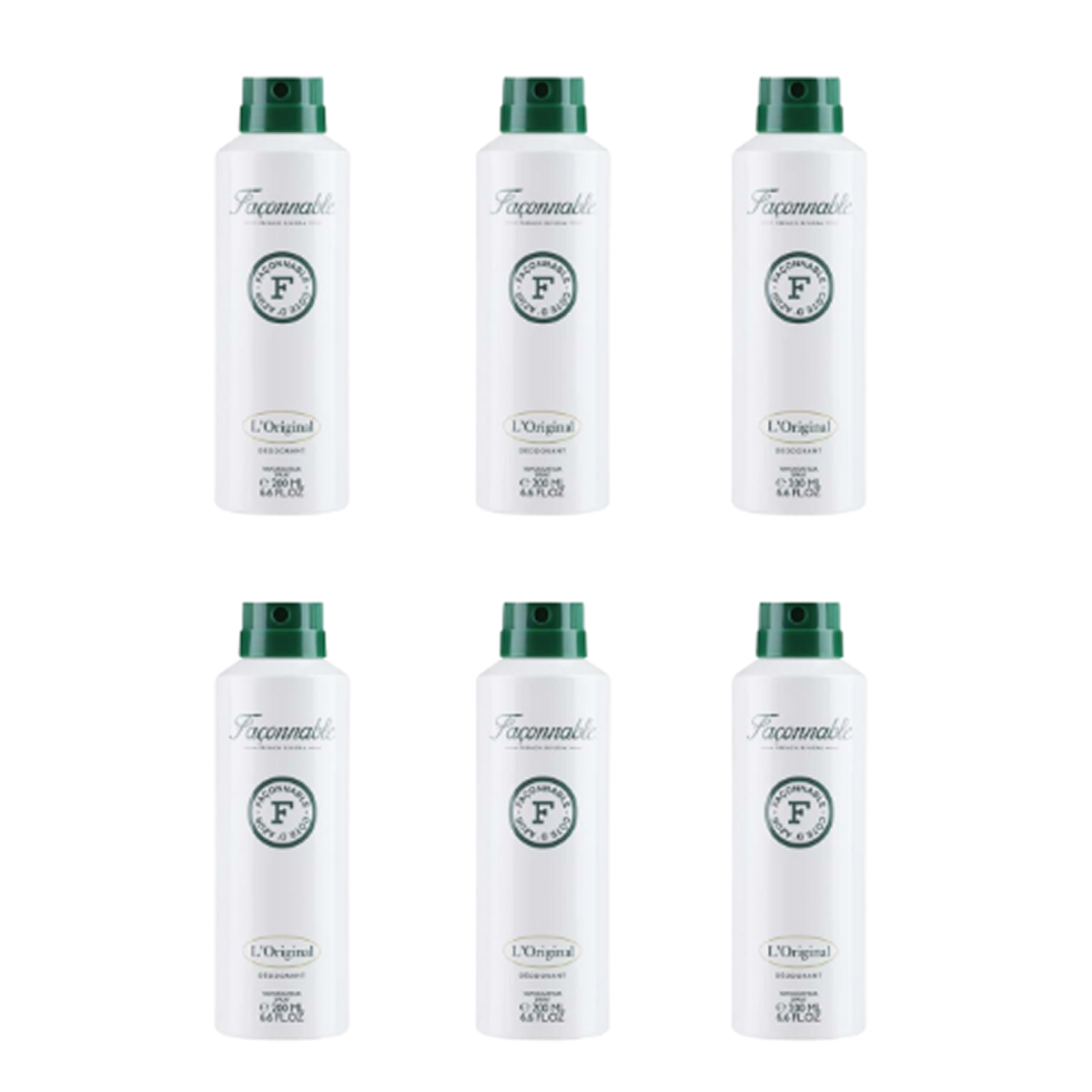 6*200ml Façonnable - L'original - Deodorant for Men