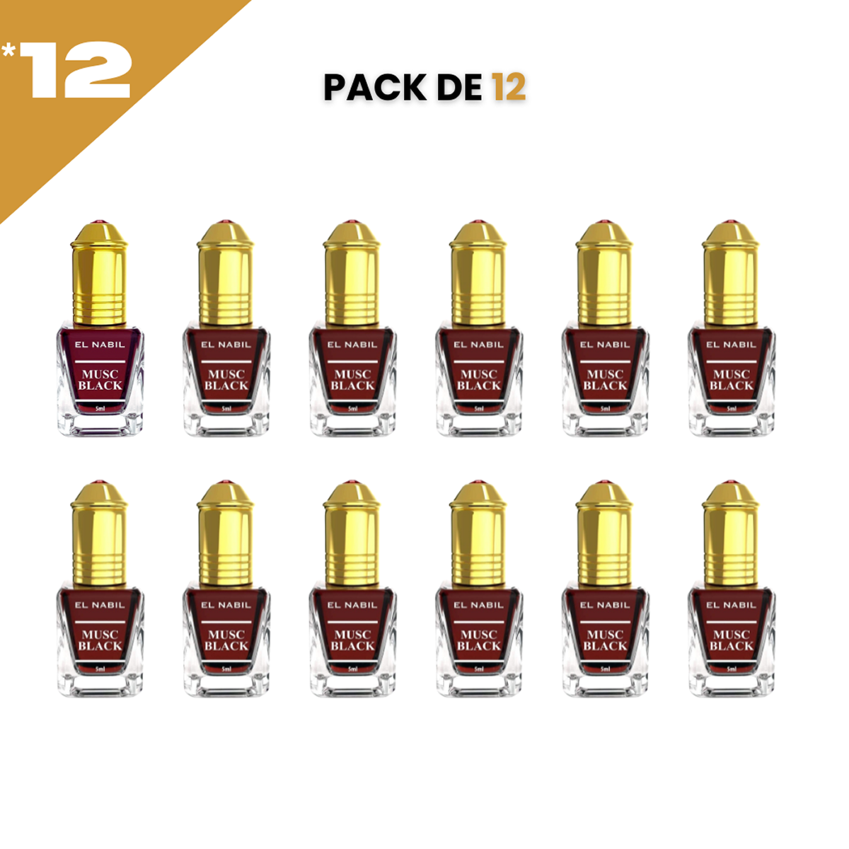 12*5ml el Nabil - Musc Black - Parfum Concentrate Sans Alcool 12*5ml