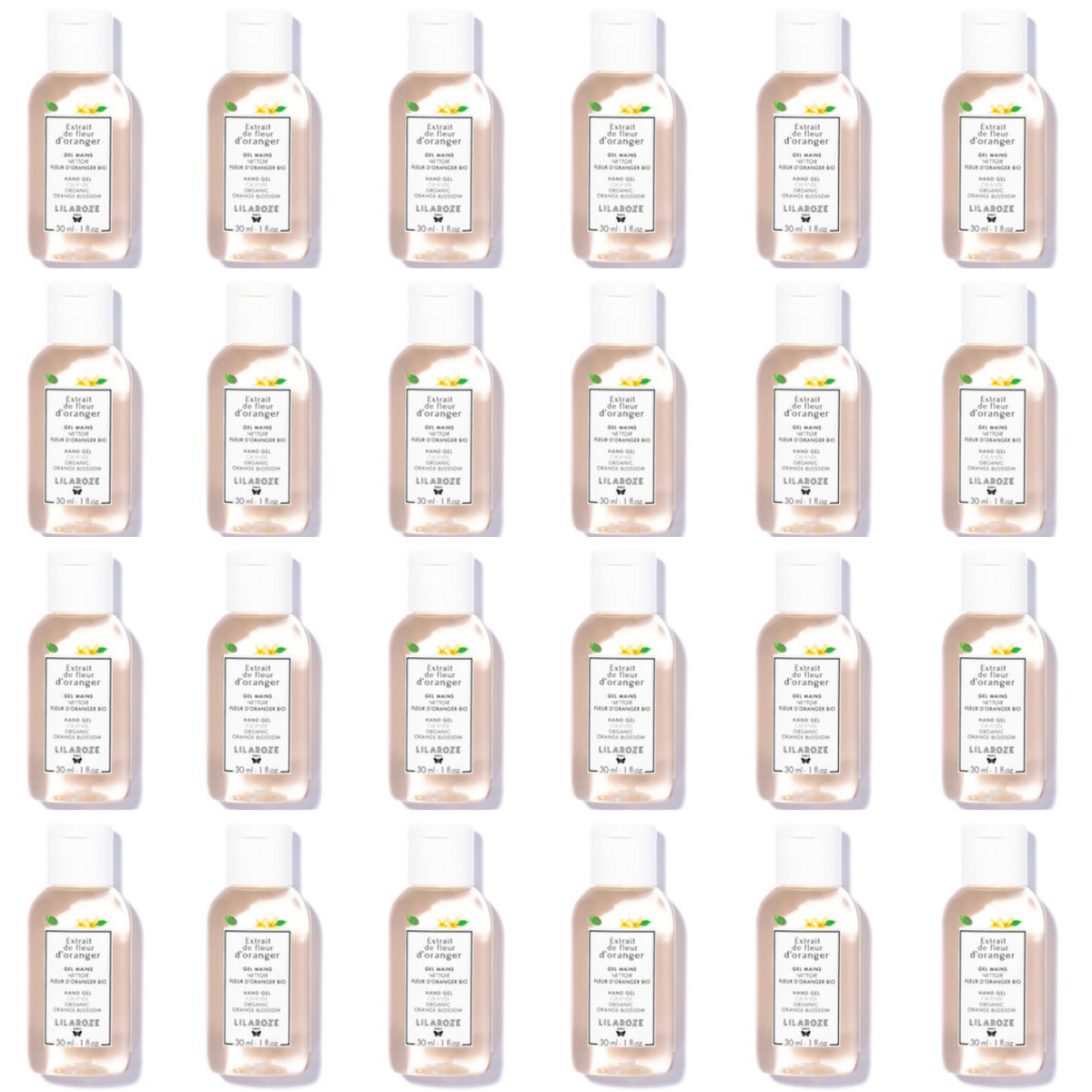 24 * 30ml Lilaroze Paris - Cleansing Hand Gel Extract of Fleur D'oranger