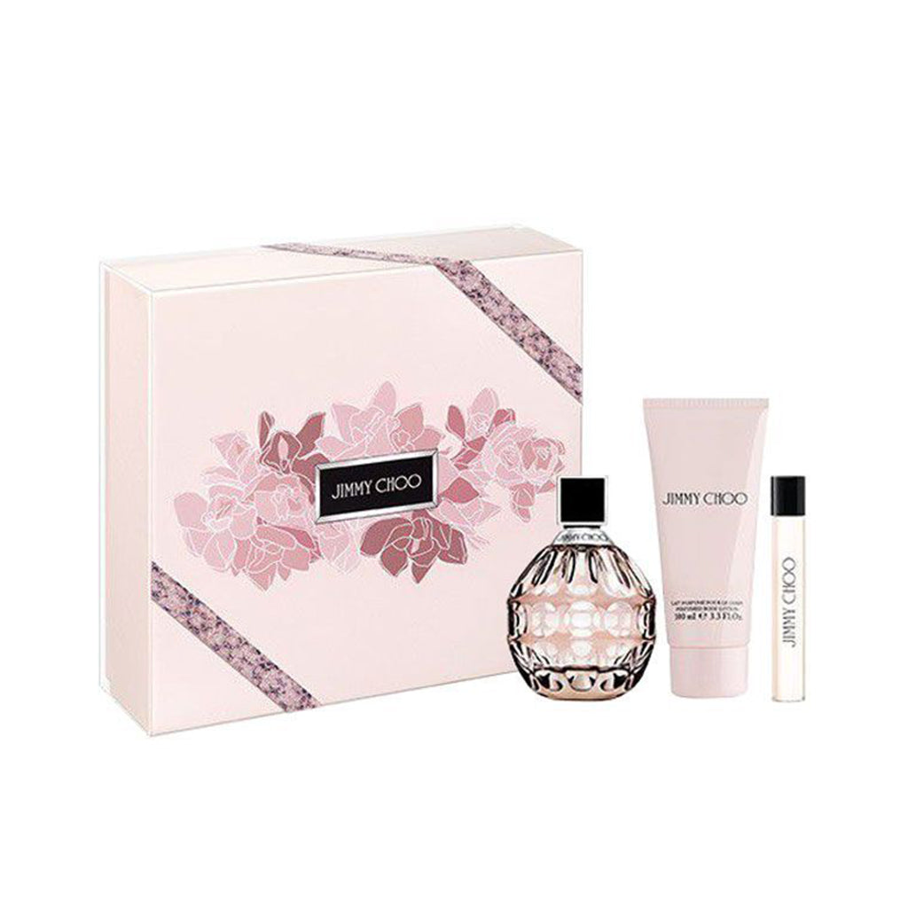 Cosmetic kits Set Perfume + Body Milk + Mini Perfume 7.5ml from the brand Jimmy Choo mixed 100ml