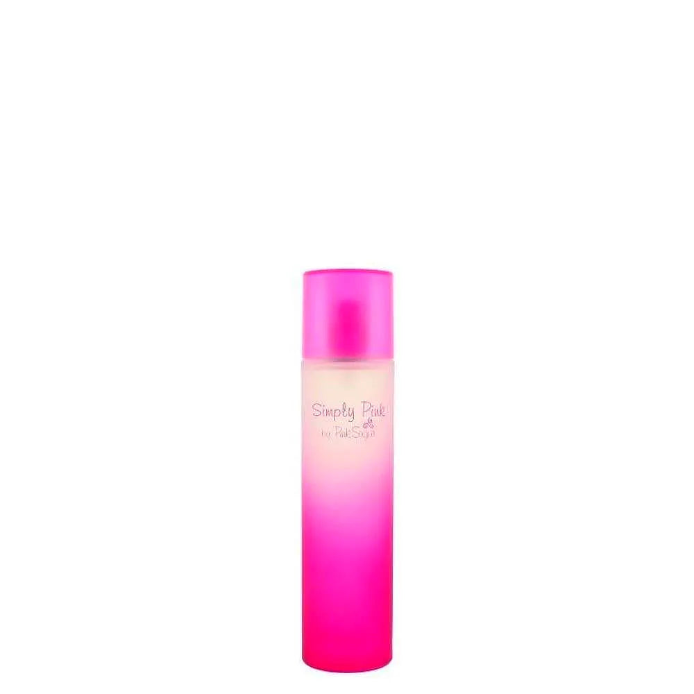 Bottle of Aquolina Pink Sugar - Simply Pink Eau de Toilette for women with a pink and white design, featuring a playful, sweet fragrance.