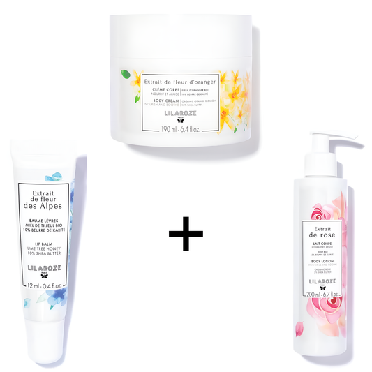 Lilaroze Paris - Rose Extract Micellar Water Pack Cleanses and Removes Organic Make-up + Orange Blossom Extract Cleansing Hand Gel + Fleur Des Alpes Extract Hand Cream Nourishes and Protects