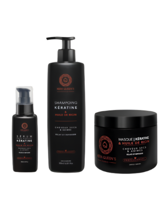 Kera Queen's - Ricin and Keratin Trio - Shampoo 500ml + Mask 500ml + Serum 100ml