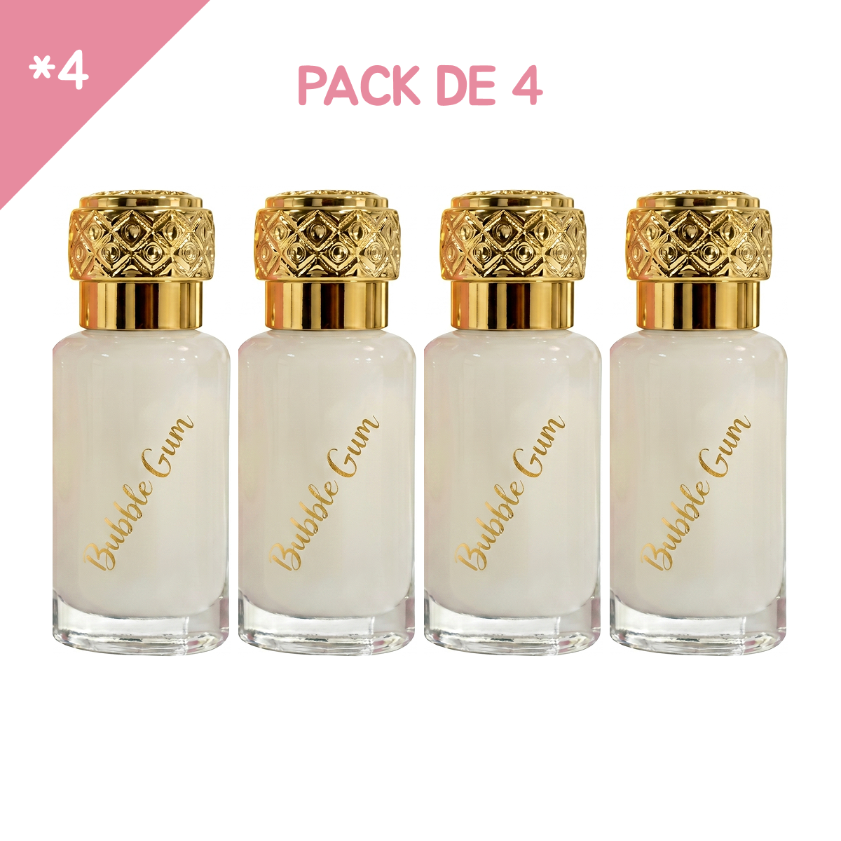 12ml * 4 Dubaï Flower - Musc Tahara Bubble Gum - Concentré de Parfum Mixte