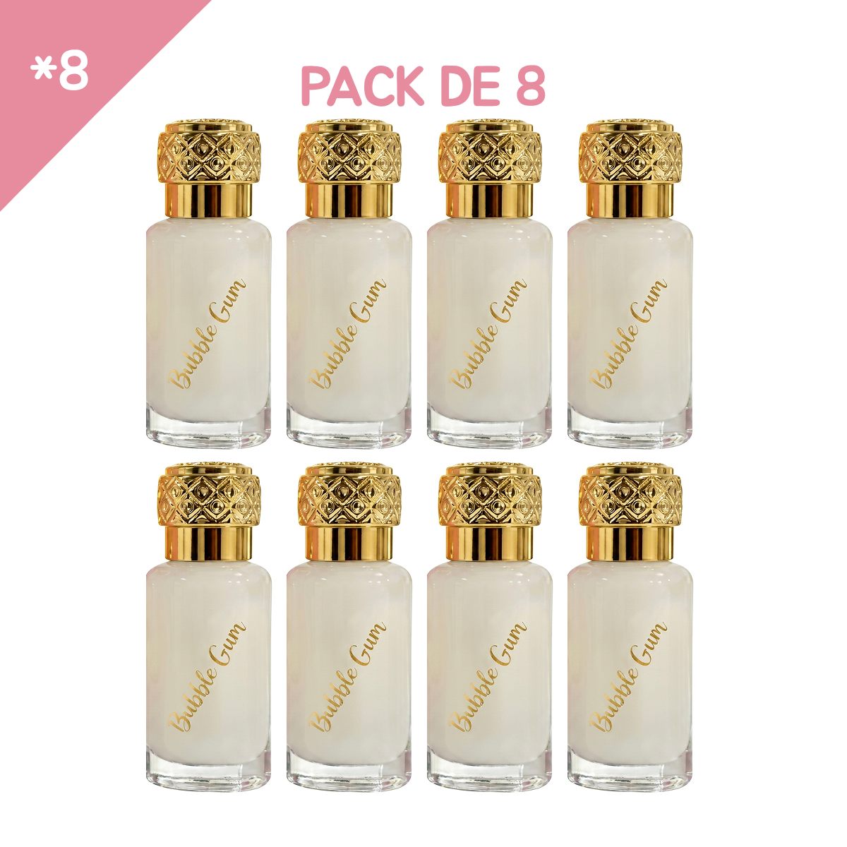 12ml * 4 Dubaï Flower - Musc Tahara Bubble Gum - Concentré de Parfum Mixte