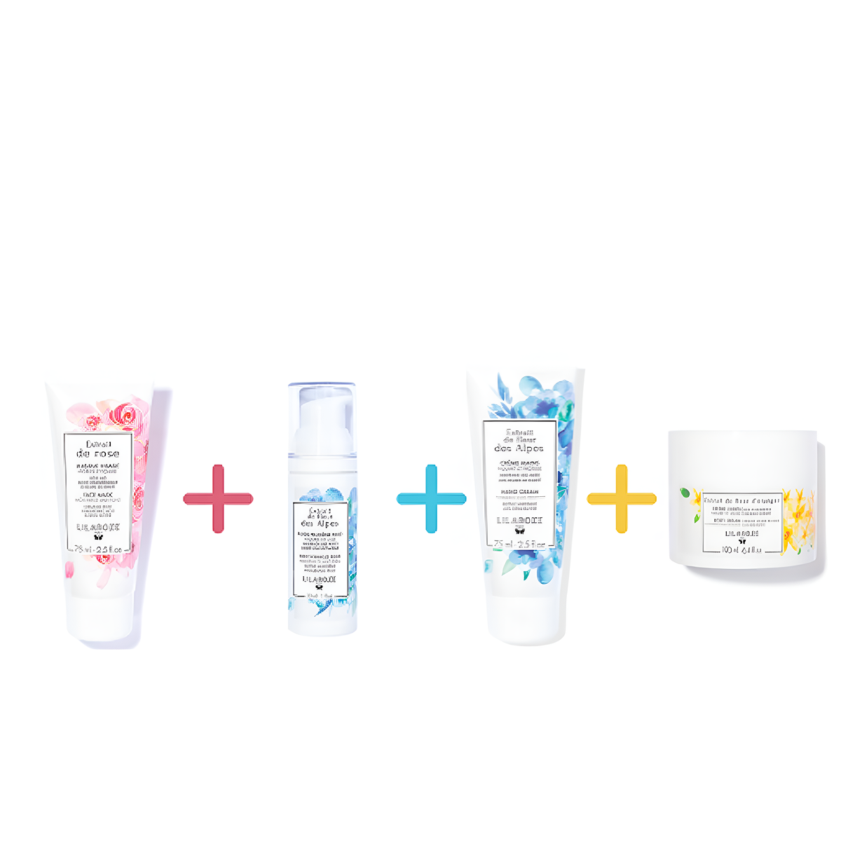 Lilaroze Paris - Pack Face Mask Extract of rose + Fluide Premiere Rides Extract of fleur des Alpes + Hand Cream Extract of fleur des Alpes + Cream Body Extract of fleur d'Oranger