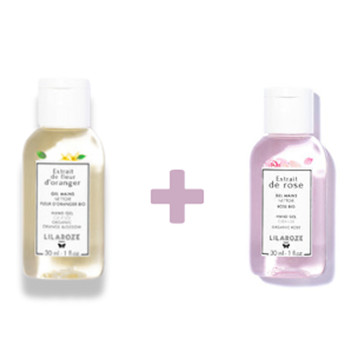 Lilaroze Paris - Pack Cleansing Hand Gel Extract of Fleur D'oranger + Cleansing Hand Gel Extract of Rose