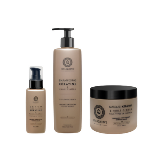 Kera Queen's - Trio Oil D’Amla et Kératine - Shampoo 500ml + Mask 500ml + Serum 100ml