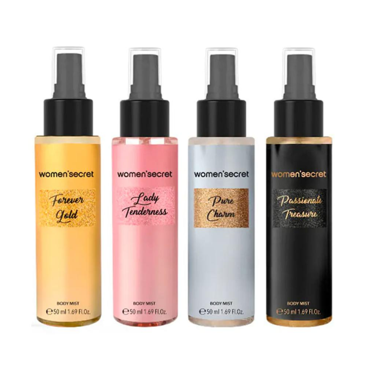*4 Women'secret - Body Mist Gift Set - Scented Body Mists *4