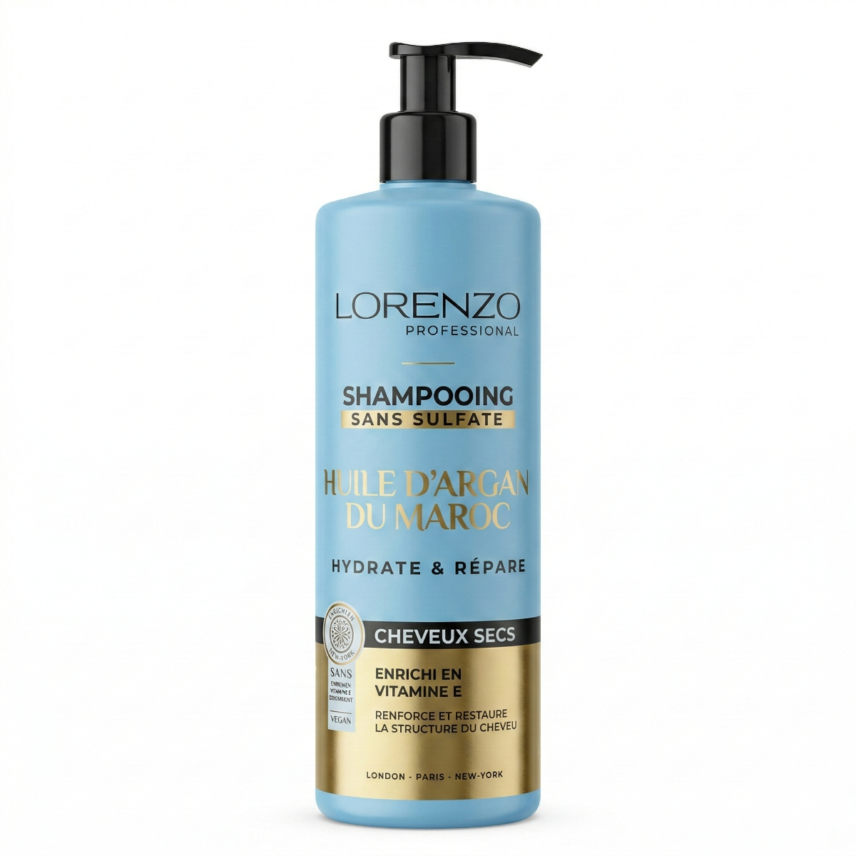 500 ml Lorenzo Professional -  Shampooing Sans Sulfate a l'Huile d'Argan Du Maroc