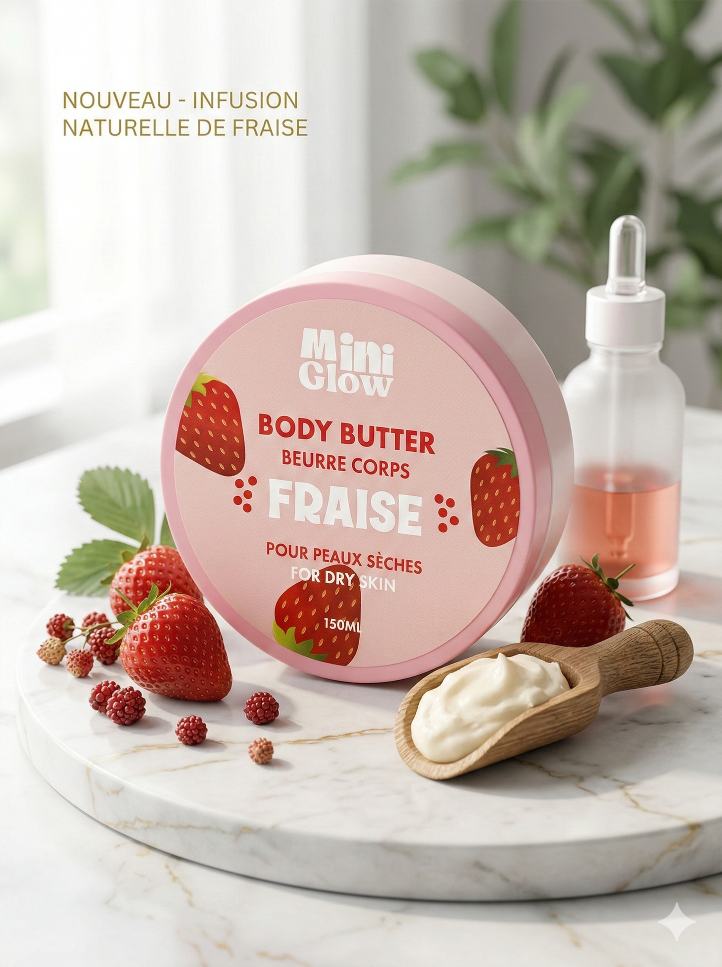 150ml Miniglow - Fraise - Beurre Corps