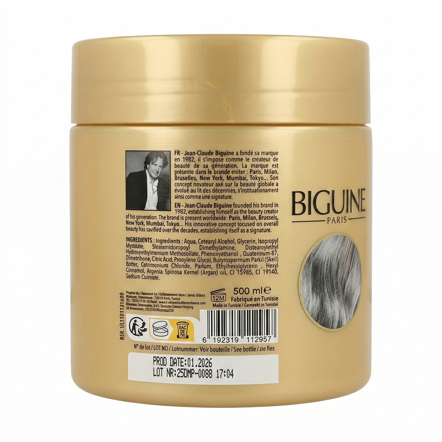 500ml Biguine Paris - Pro  Brillance - Masque Cheveux Sans Eclat Ternes