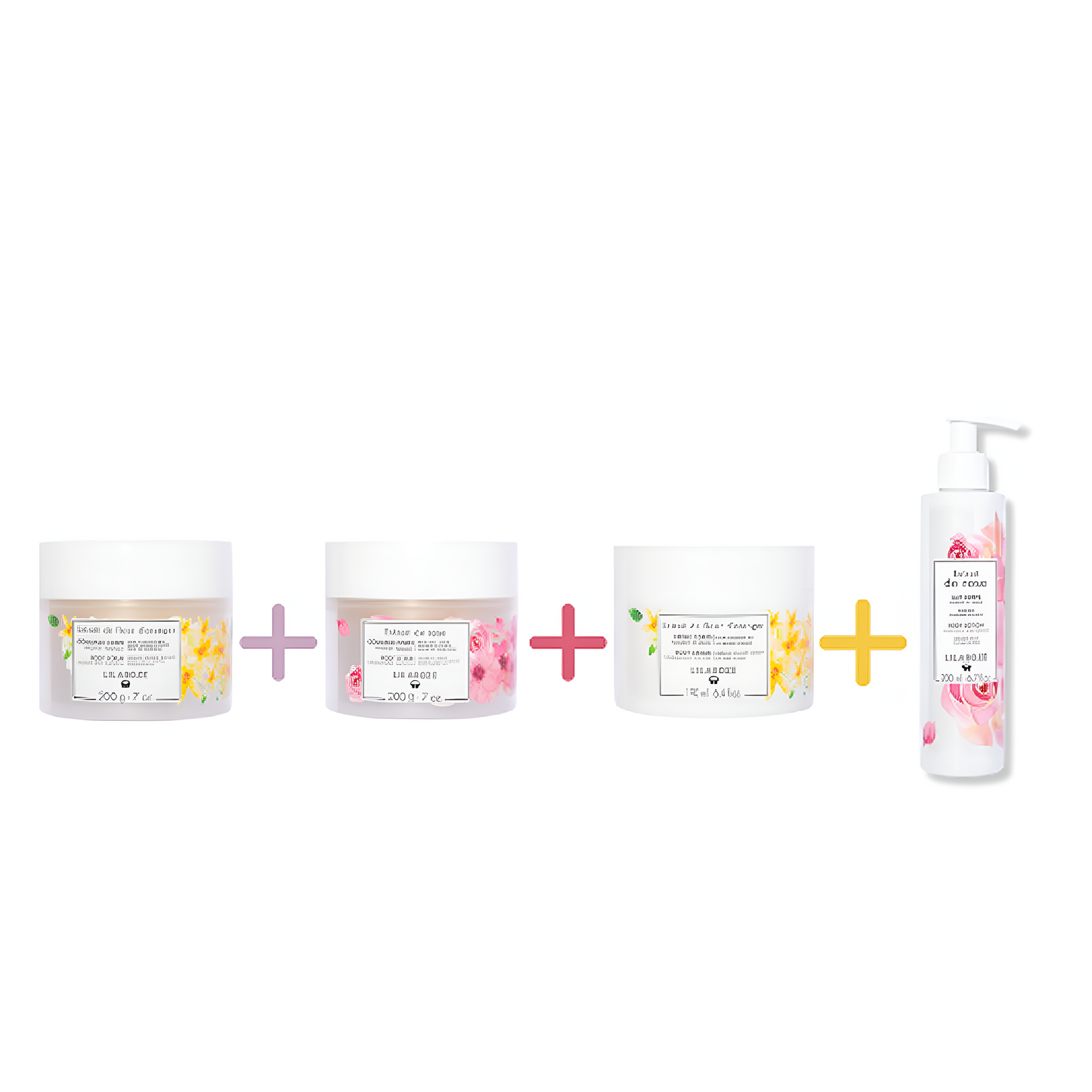 Lilaroze Paris - Orange Blossom Extract Body Scrub + Rose Extract Body Scrub + Orange Blossom Extract Body Cream + Rose Extract Body Milk Pack