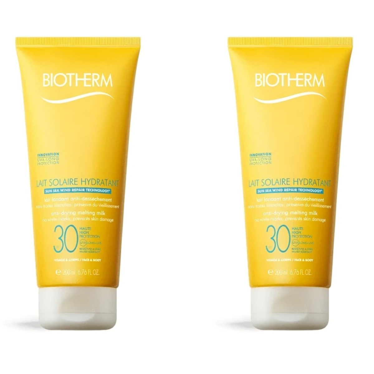 6 * 40ml Biotherm - Waterlover - Lait Solaire Protection Sunscreen 30