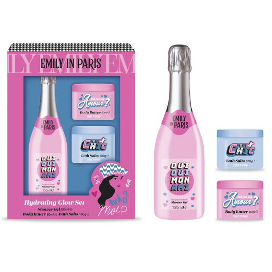 Emily in Paris - Hydrating Glow Set - Shower Gel + Body Butter + Bath Salts