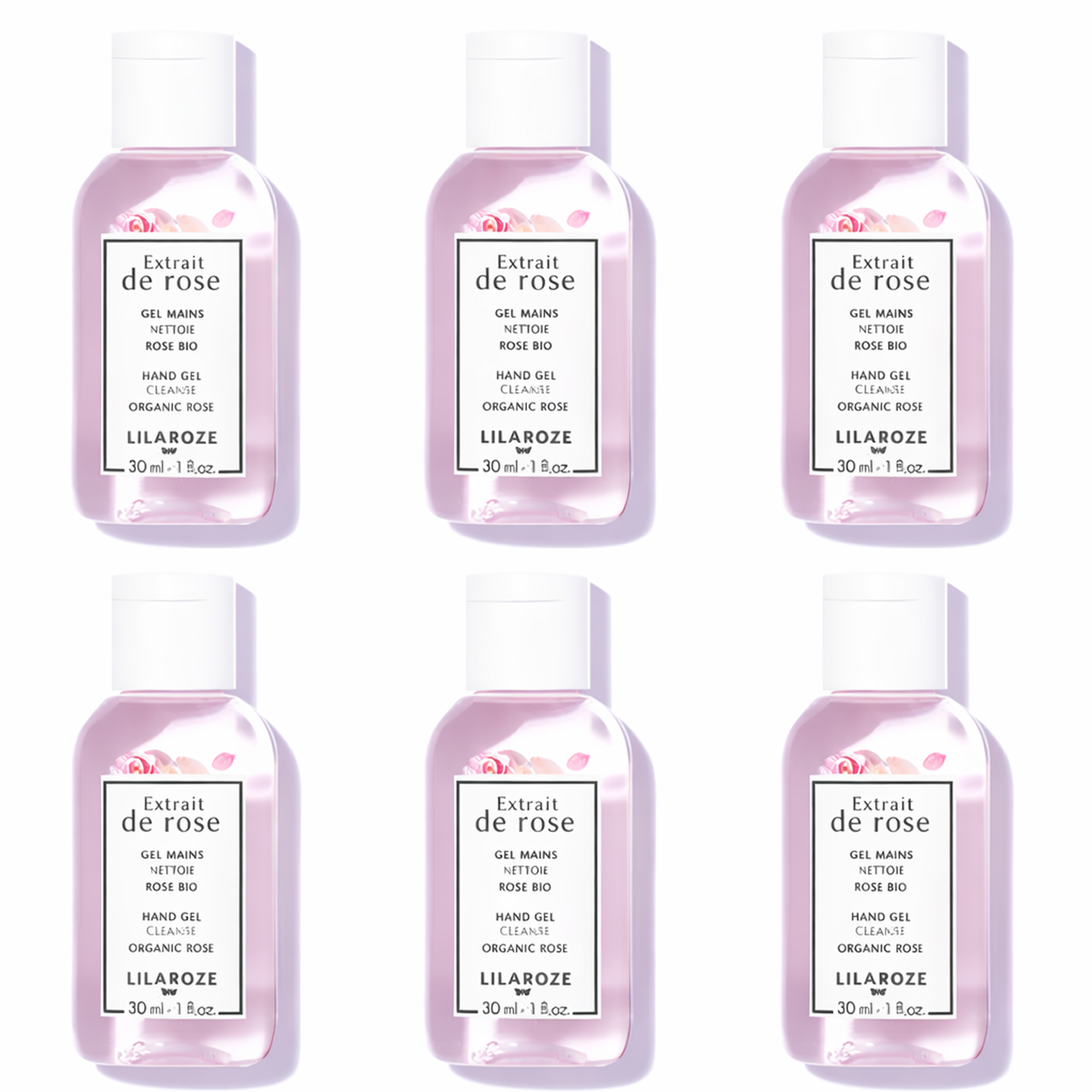 24 * 30ml Lilaroze Paris - Cleansing Hand Gel Extract of Rose