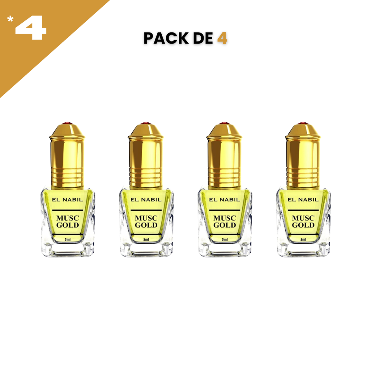 12*5ml el Nabil - Musc Gold - Parfum Concentrate Sans Alcool