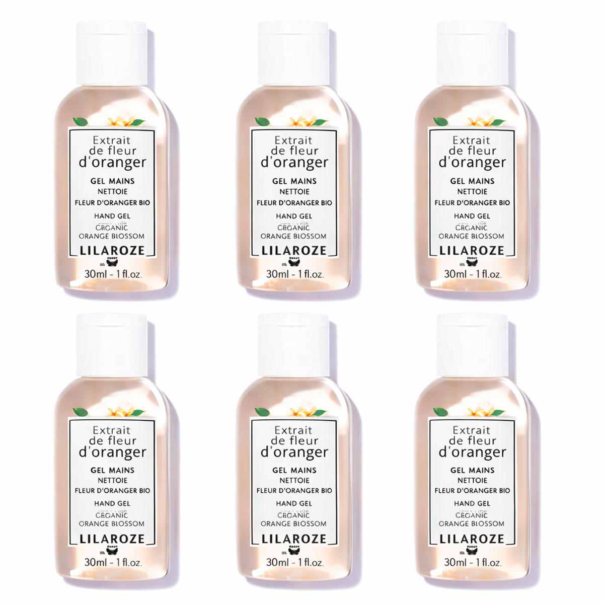 24 * 30ml Lilaroze Paris - Cleansing Hand Gel Extract of Fleur D'oranger