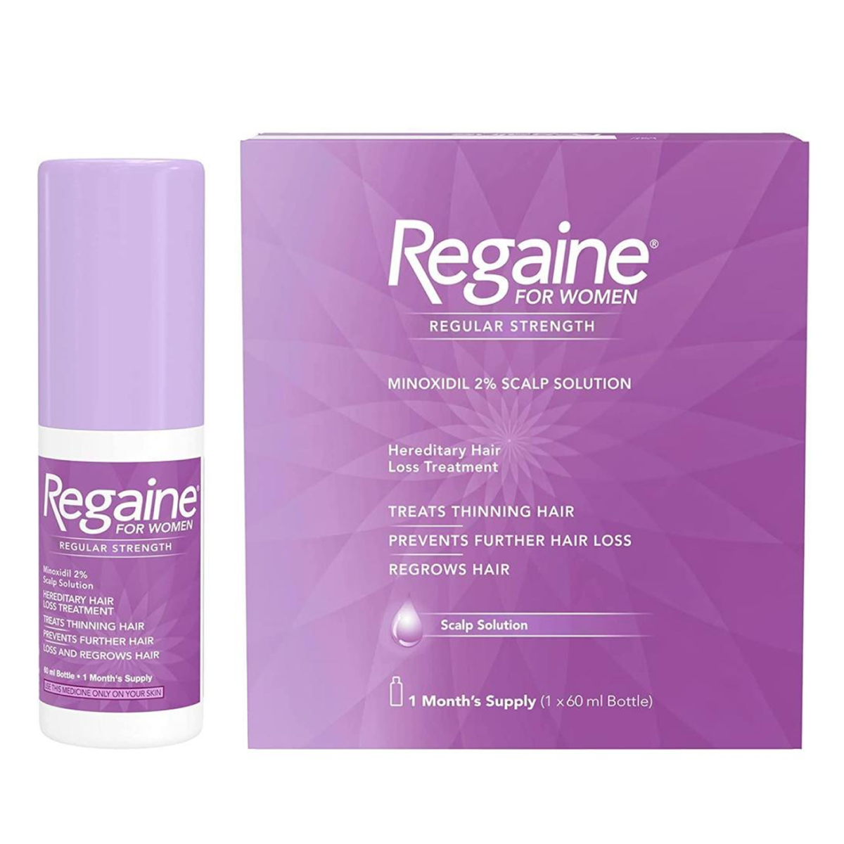Regaine - Extra Strangth 2% Minoxidil for Women 1mois D'utilisations 60ml