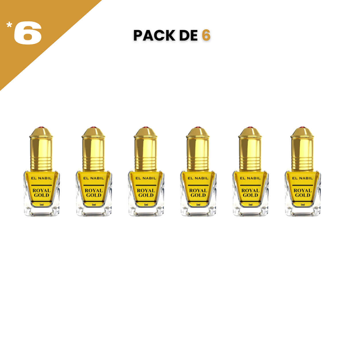 12*5ml el Nabil - Royal Gold - Parfum Concentrate Sans Alcool