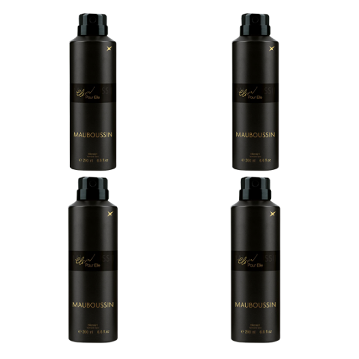 6*200ml Mauboussin - Elixir pour Elle - Deodorant for Women