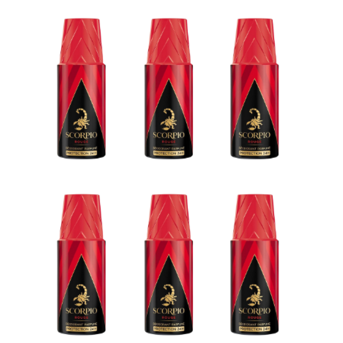 6*150ml Scorpio - Rouge - Deodorant for Men