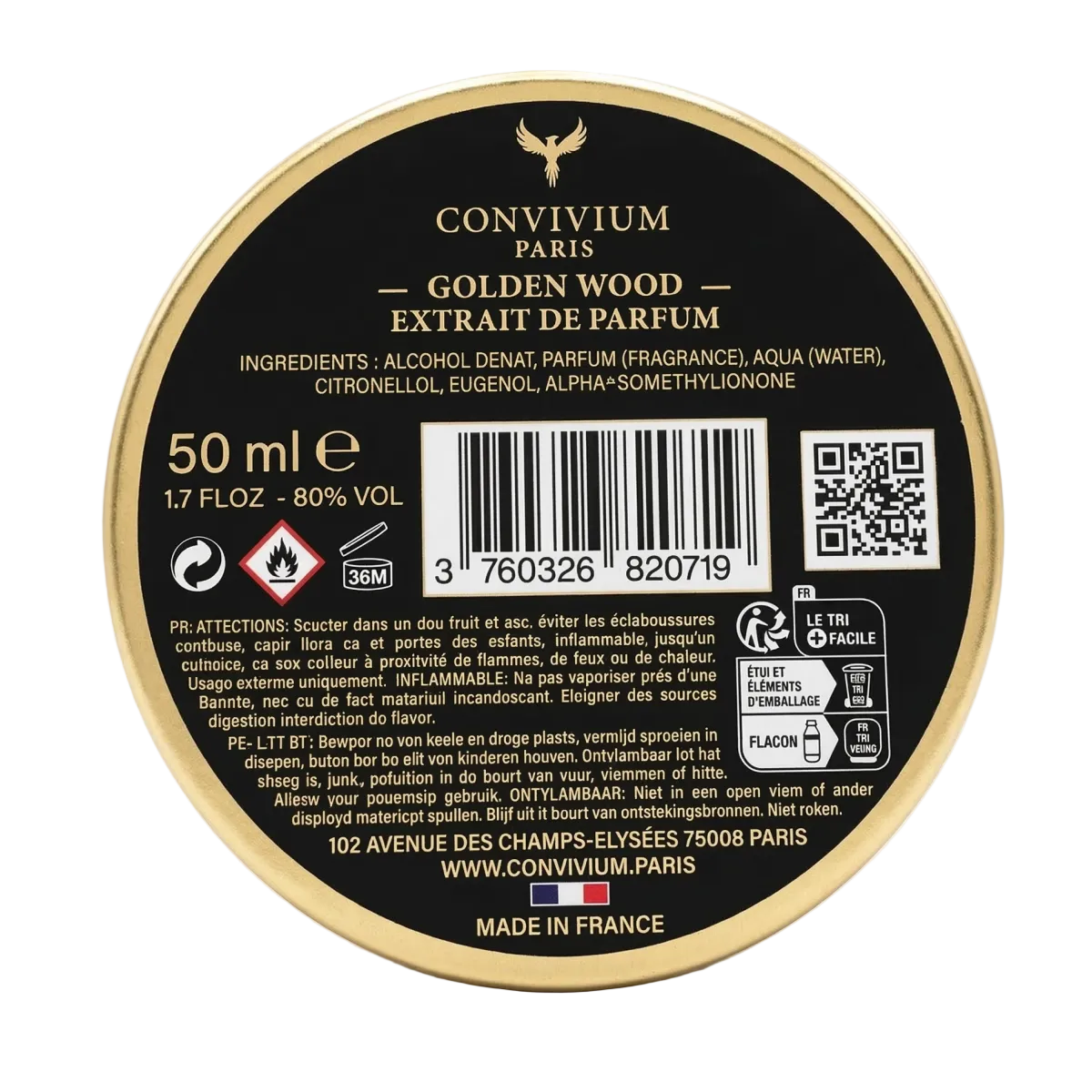Convivium Paris - Golden Wood - Perfume Extract Unisex