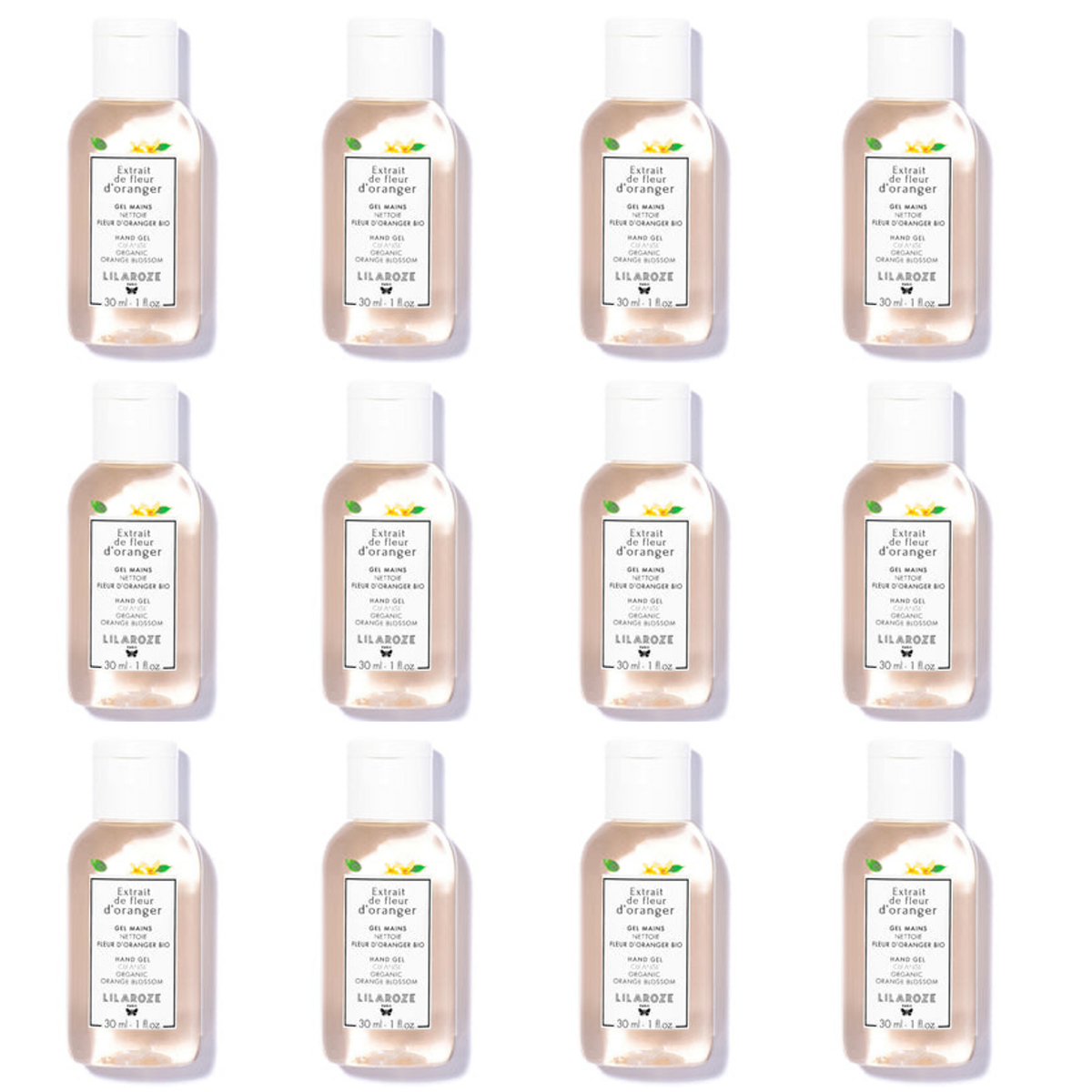 24 * 30ml Lilaroze Paris - Cleansing Hand Gel Extract of Fleur D'oranger