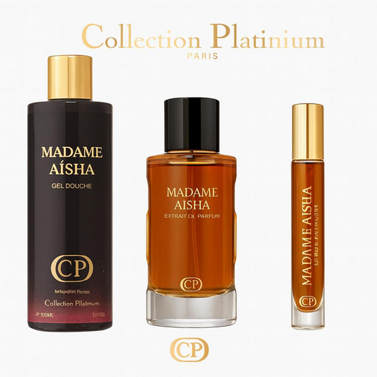 Collection Platinium - Gift Set Madame Aïsha Perfume Extract 100ml + Shower Gel 250ml + Extrait 10ml