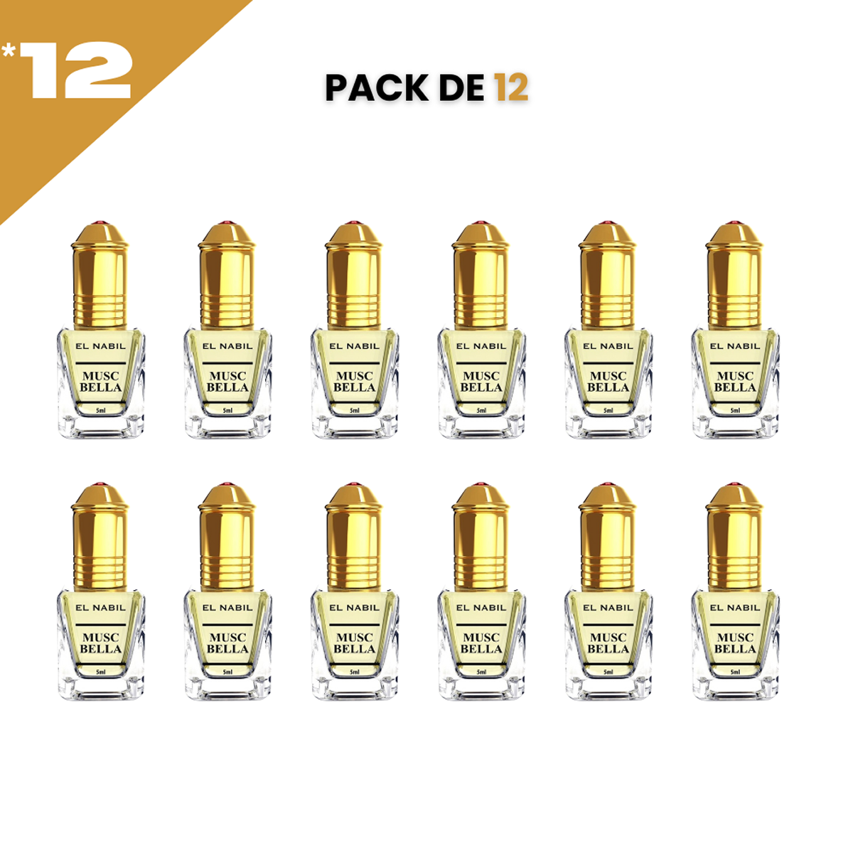 12*5ml el Nabil - Musc Bella - Parfum Concentrate Sans Alcool