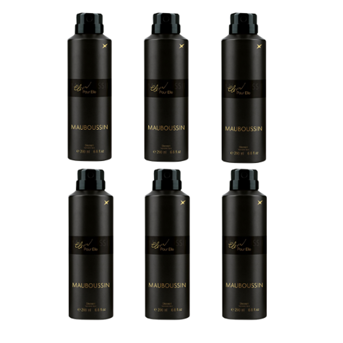 6*200ml Mauboussin - Elixir pour Elle - Deodorant for Women
