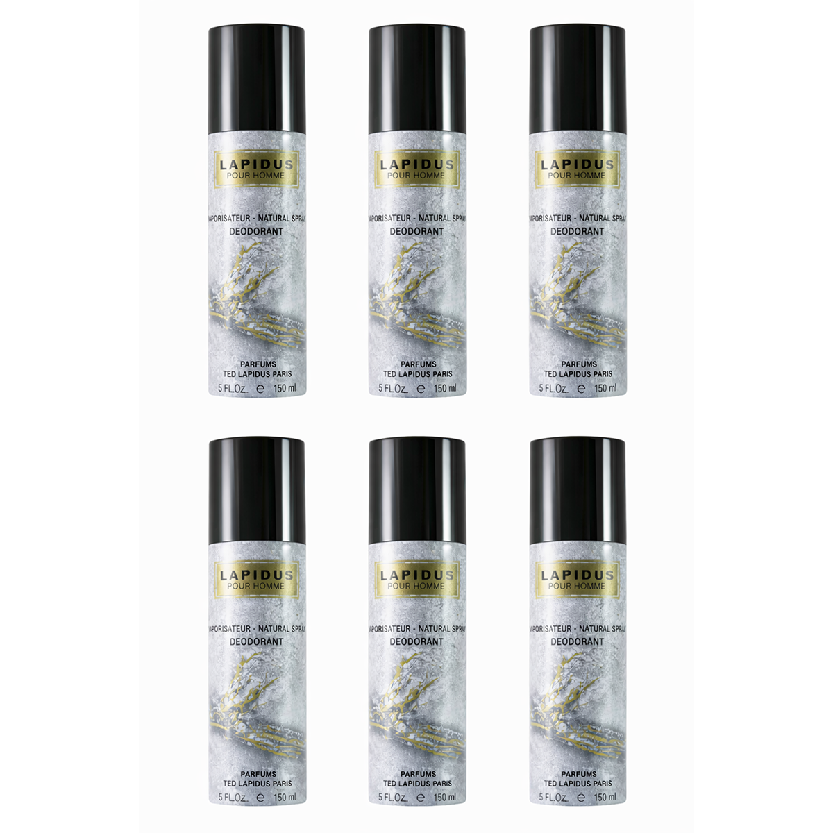 6 * 150ml Ted Lapidus - Lapidus - Deodorant for Men