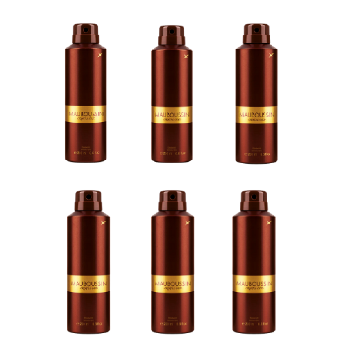6*200ml Mauboussin - Cristal Oud - Deodorant for Men