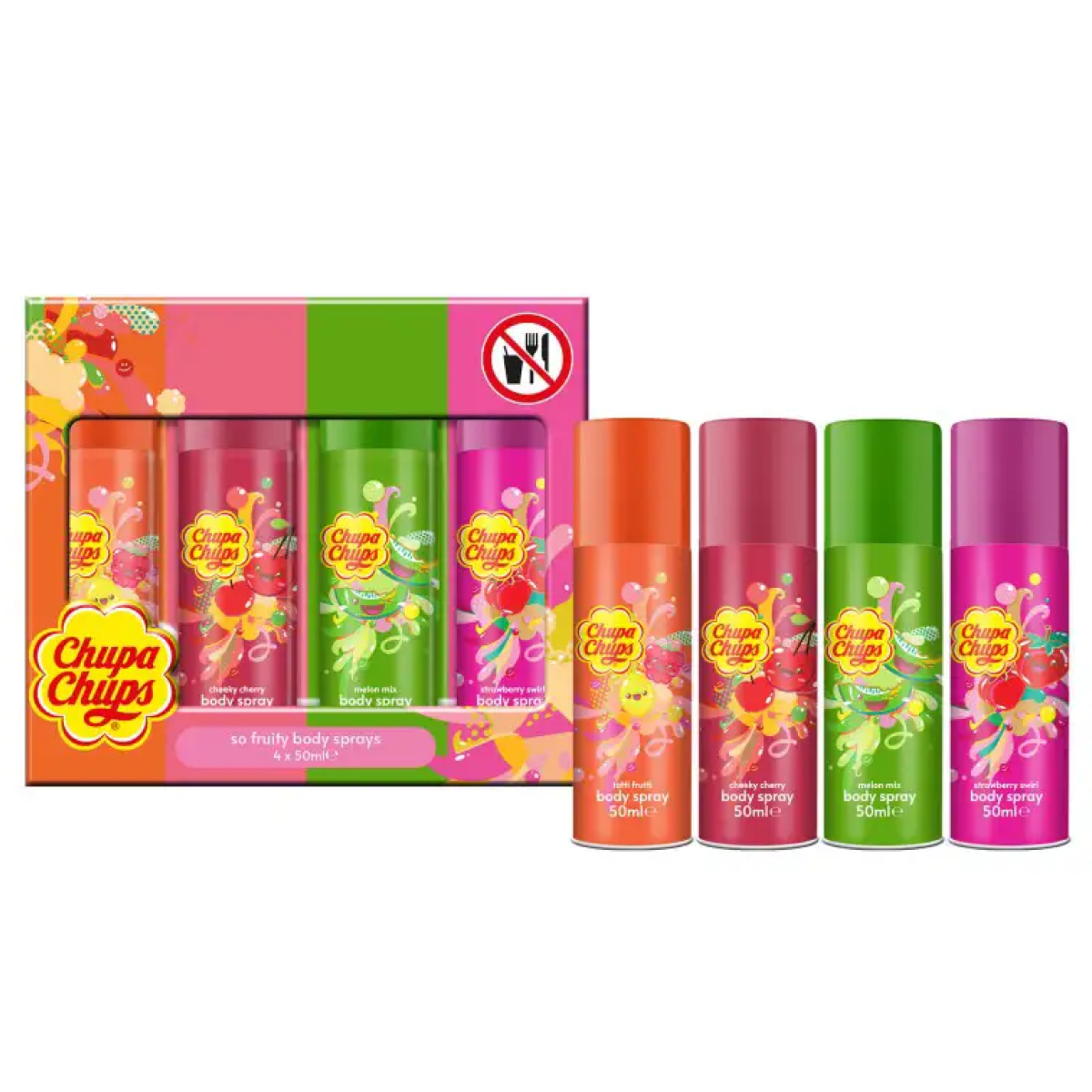 4*50ml Chupa Chups - So Fruity Body Spray 4 x 50ml