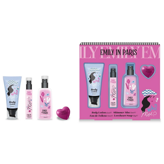 Emily in Paris - Gift Set Body Lotion + Shimmer Mist + Eau de Toilette + Loveheart Soap
