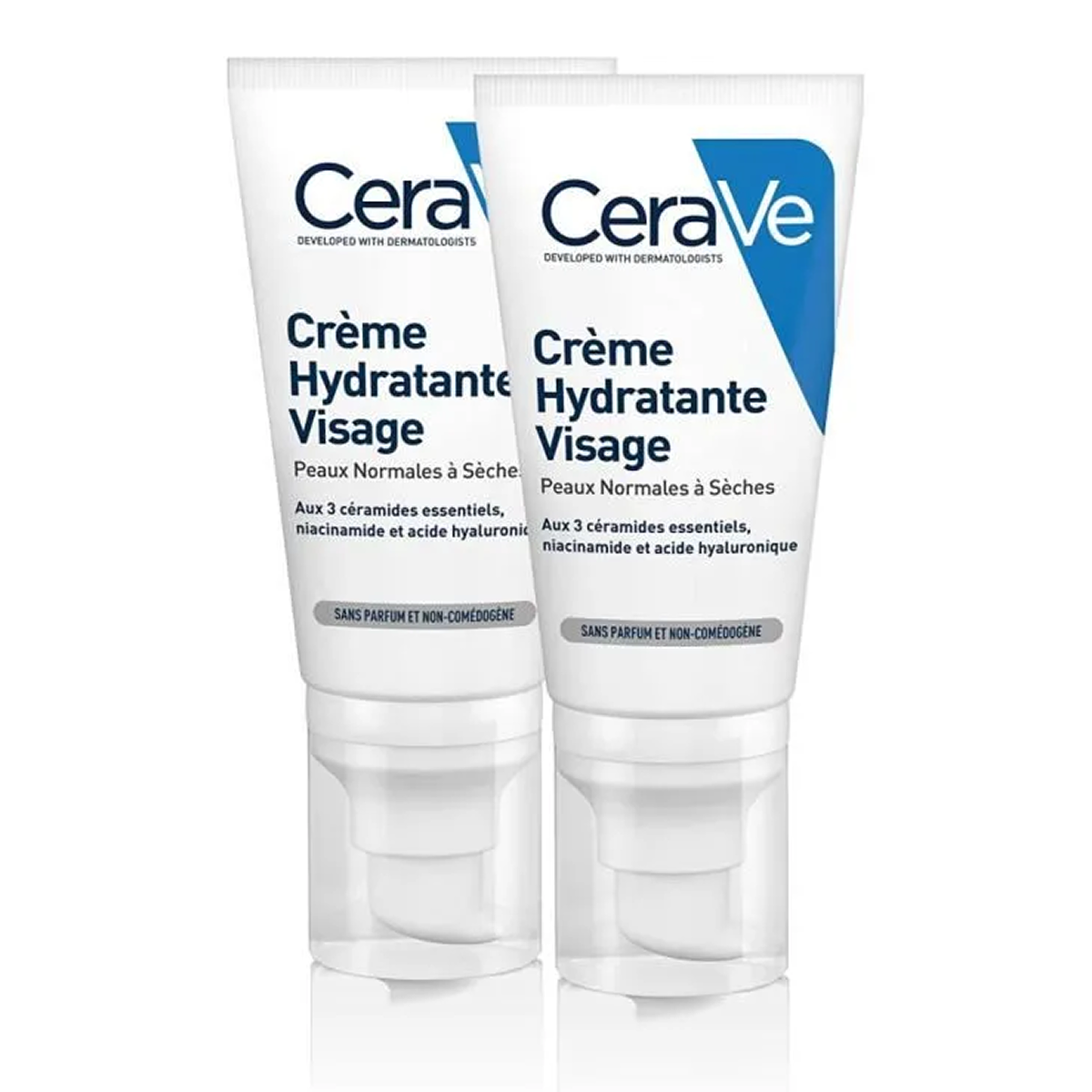 2*52ml CeraVe - Cream Moisturizing Face Niacinamide, Acide Hyaluronique Normal to Dry Skin