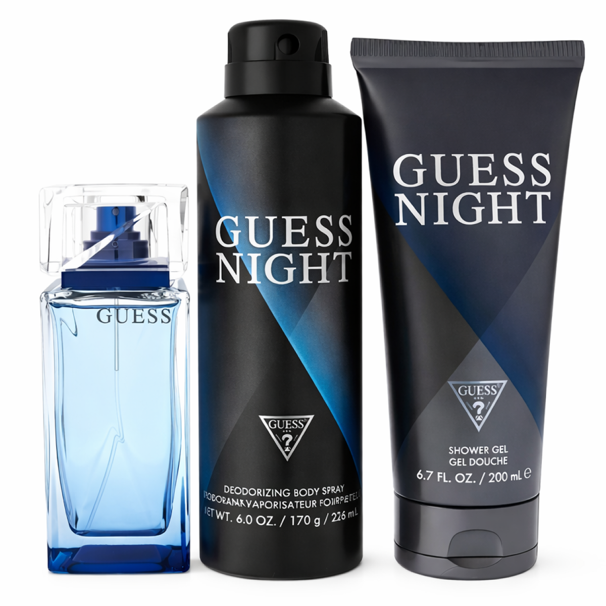 Guess - Night - Gift Set for Men - Deodorant 226ml + Eau de Toilette 100ml + Shower Gel 200ml