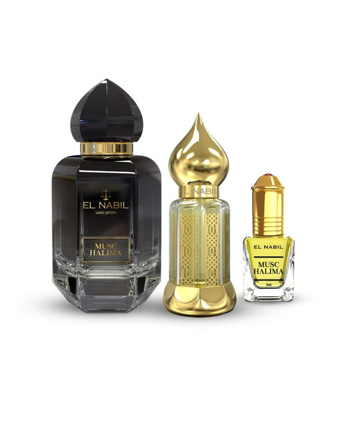 El Nabil - Prestige Box Musk Halima Spray 65ml + 12ml Perfume + 5ml Roll On Perfume Extract