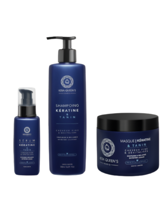 Kera Queen's - Tannin and Keratin Trio - Shampoo 500ml + Mask 500ml + Serum 100ml