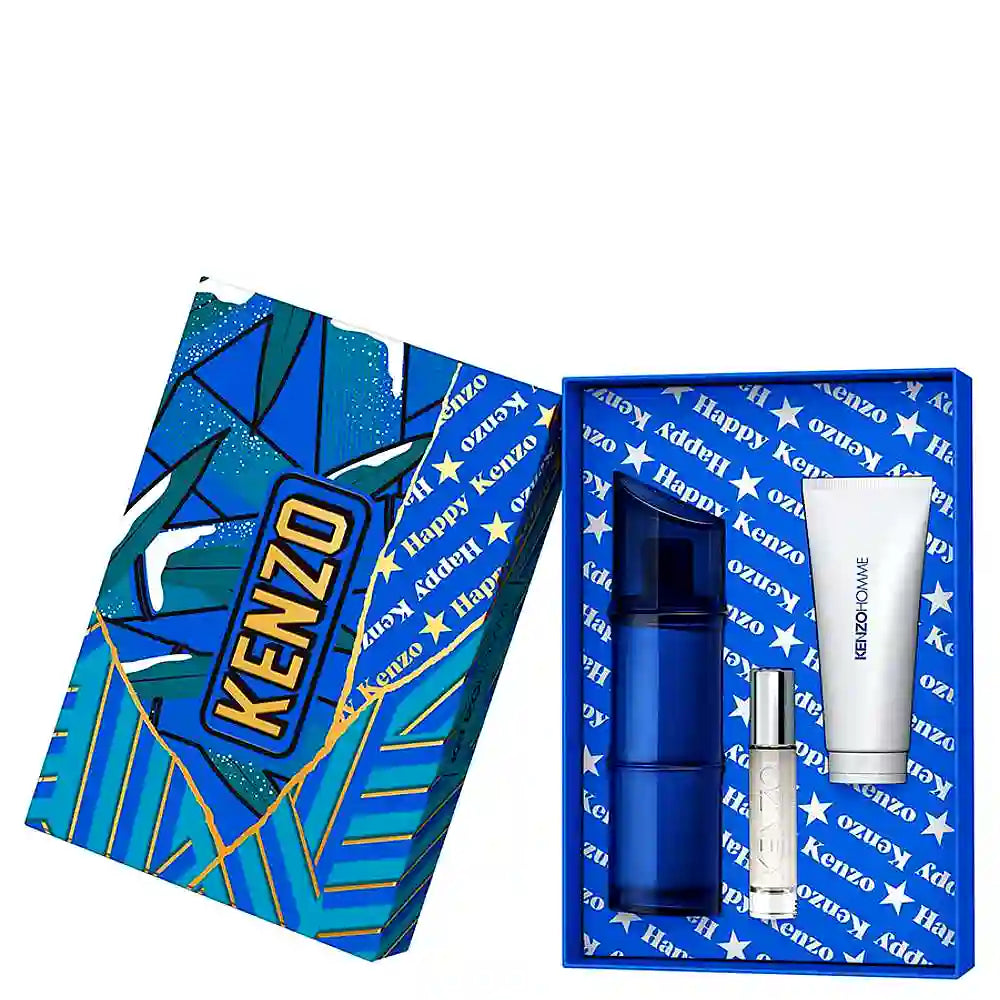 "Kenzo Coffret Homme Intense set includes a 110ml Eau de Toilette, 75ml shower gel, and 10ml EDT travel spray."