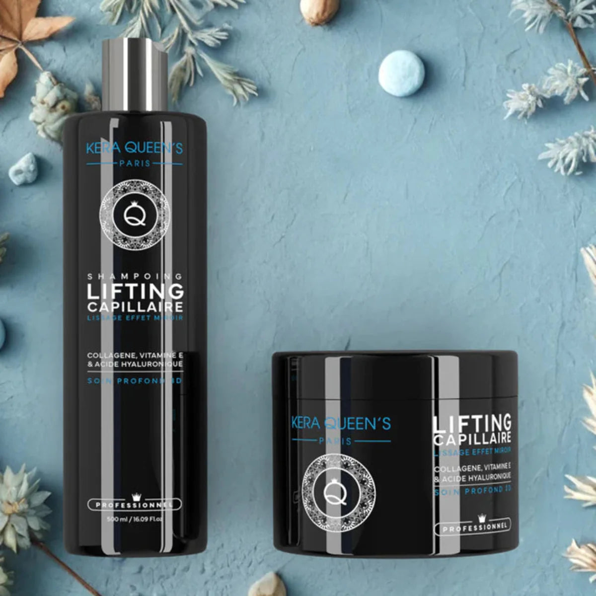 Kera Queen's - Duo Lifting collagène vitamine E & hyaluronique Shampoo 500ml + Mask 500ml