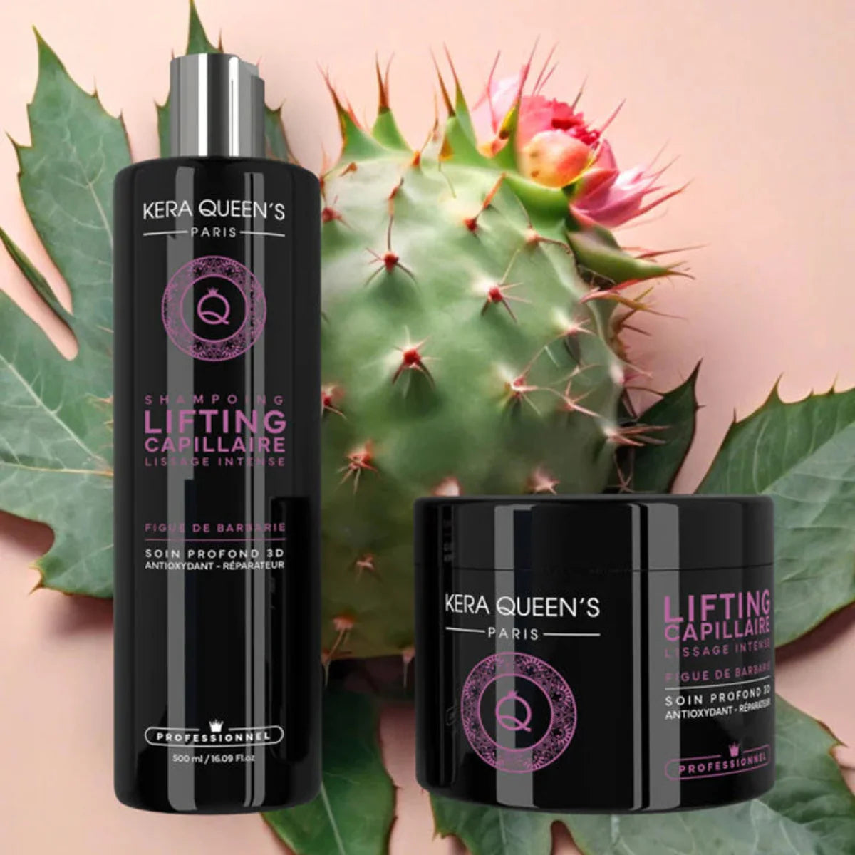 Kera Queen's - Duo lifting figue de barbarie Shampoing 500ml + Masque 500ml