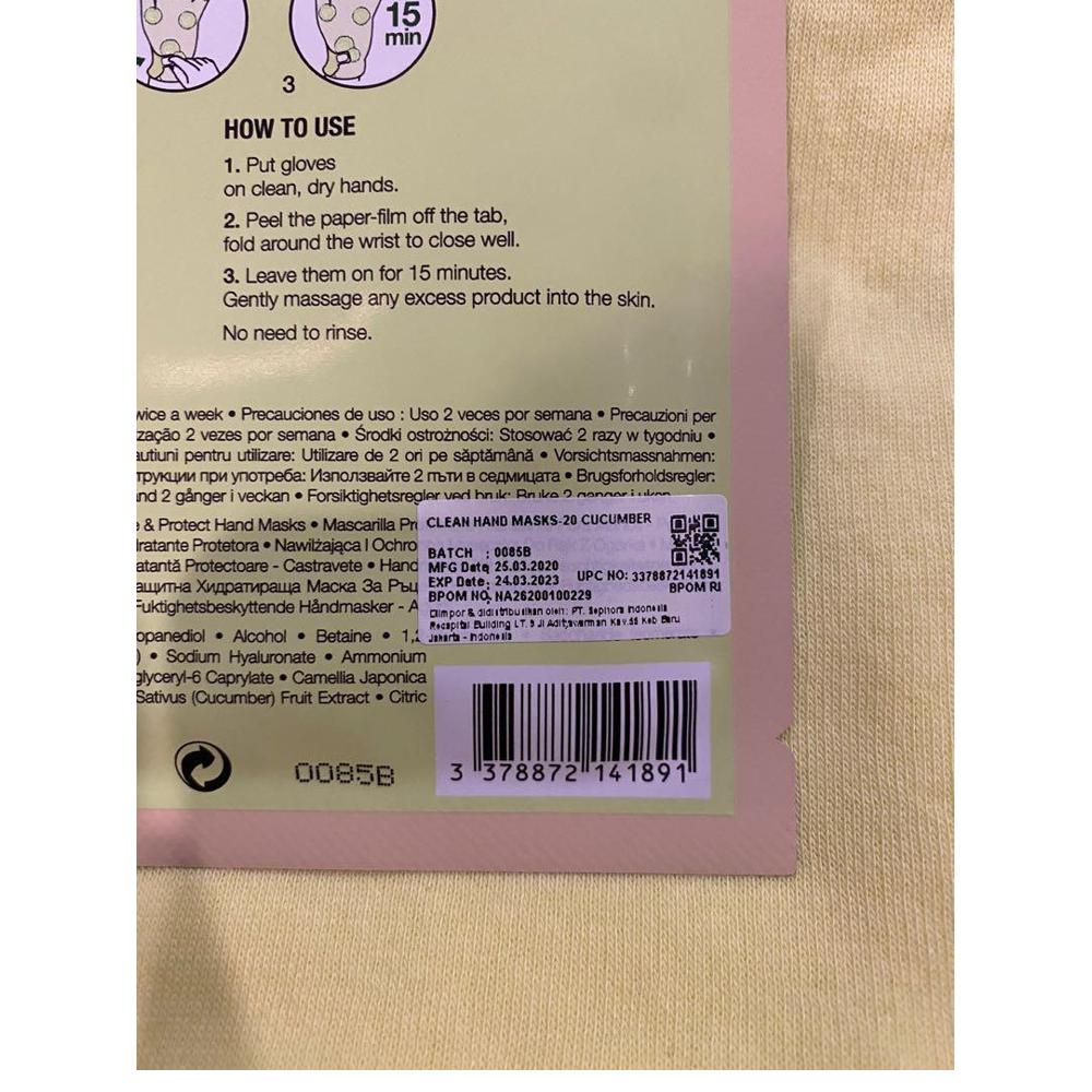 Sephora - Cucumber Hand Mask 92% Ingredients Of Natural Origin