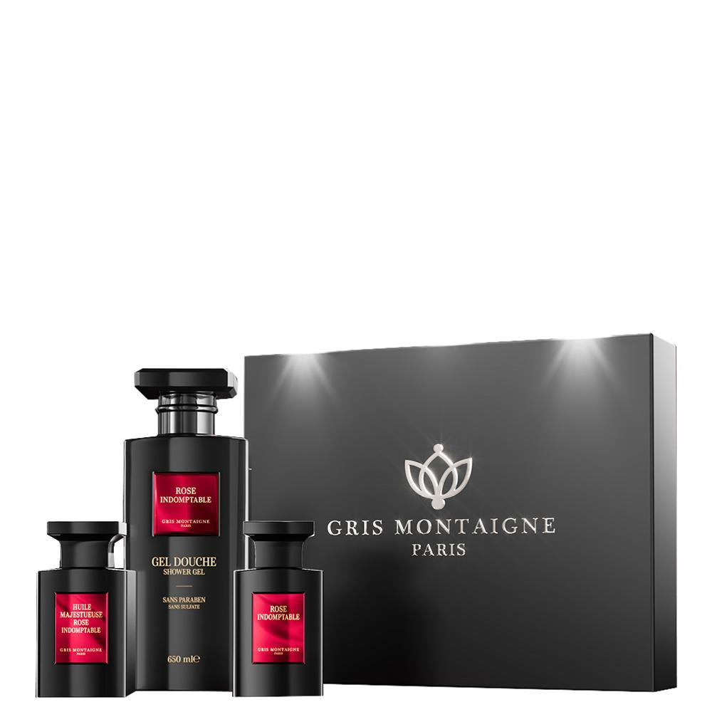 Gris Montaigne - Indomitable Rose Gift Set Shower Gel 650ml + Perfume 75ml + Oil 75ml