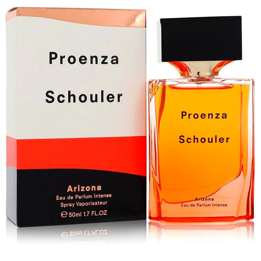 Elegant bottle of Arizona Proenza Schouler Eau de Parfum Intense for women, featuring a sleek design with a gradient of warm desert tones and minimalist branding.